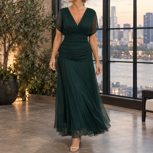Sylvie-Elise Draped Maxi Dress - Women's Occasion Dress