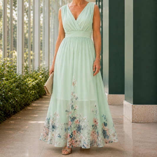 Fleur-Faye Floral Maxi Dress - Sleeveless Women's Dress