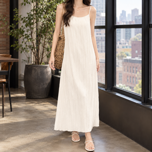 Bronwen Pleated Maxi Dress - Women's Strappy Dress
