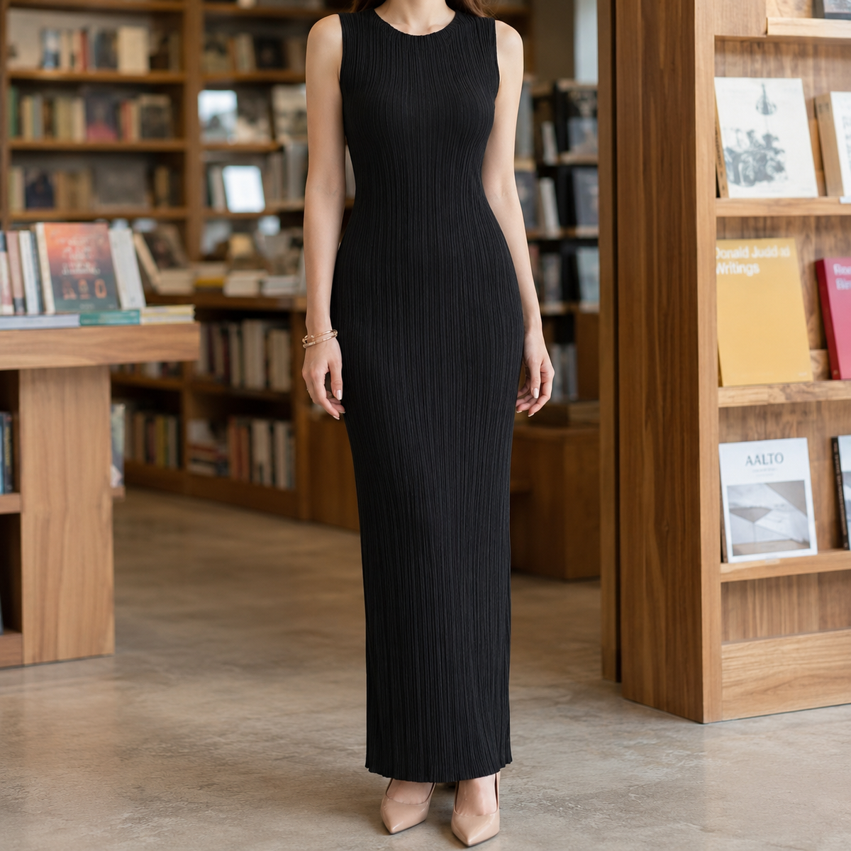 Liliana-Belle Ribbed Maxi Dress - Women's Fitted Dress