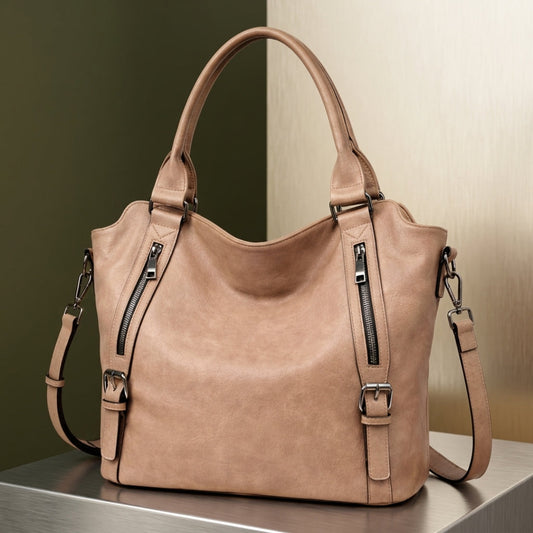 Valencia Buckled Tote - Leather Look Women's Tote Bag