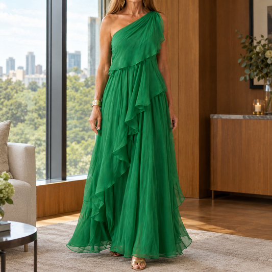 Thalia-Faye One-Shoulder Dress - Women's Ruffle Maxi