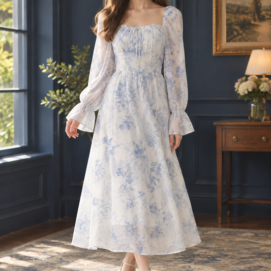 Mireille-Pearl Floral Midi Dress - Women's Midi Dress