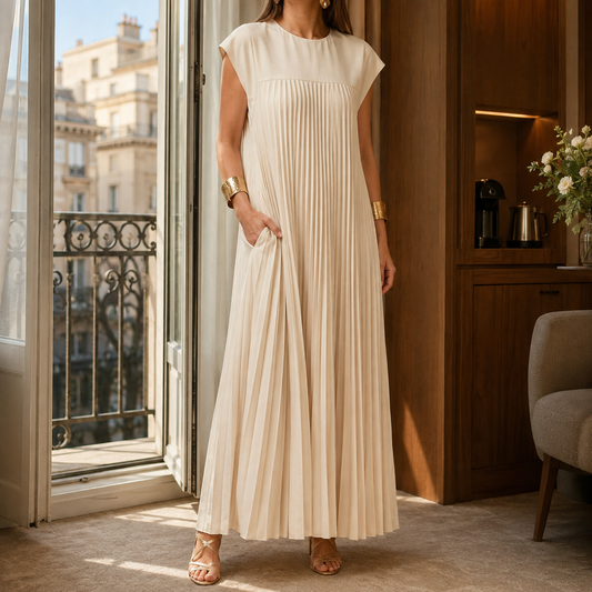 Willa Pleated Maxi Dress - Women's Pocket Maxi Dress