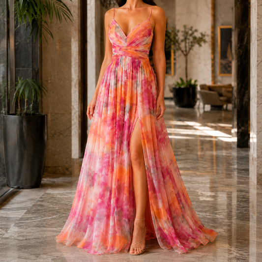 Mina Watercolour Maxi Dress - Women's Floral Wrap Dress