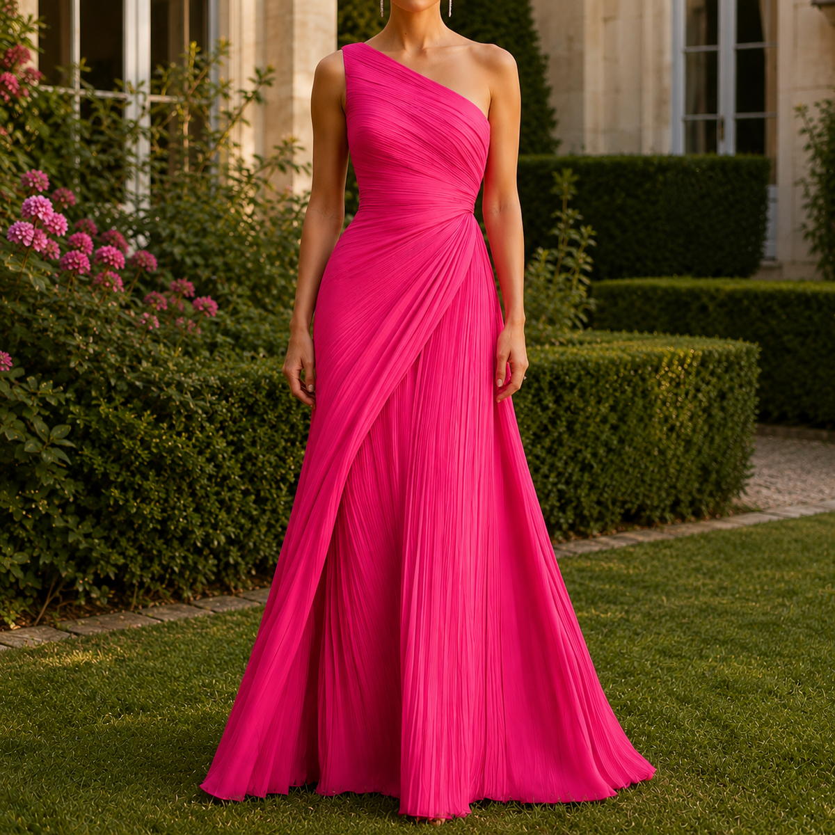 Leonie-Mae One-Shoulder Dress - Pleated Women's Maxi