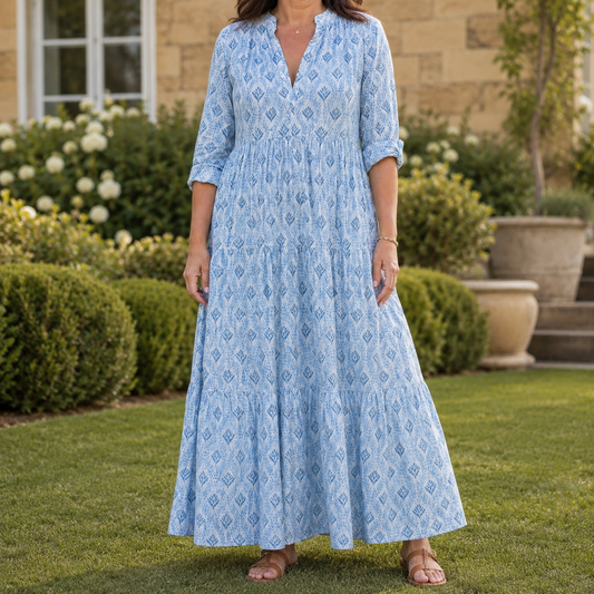 Honora Tiered Maxi Dress - Women's Botanical Print Dress