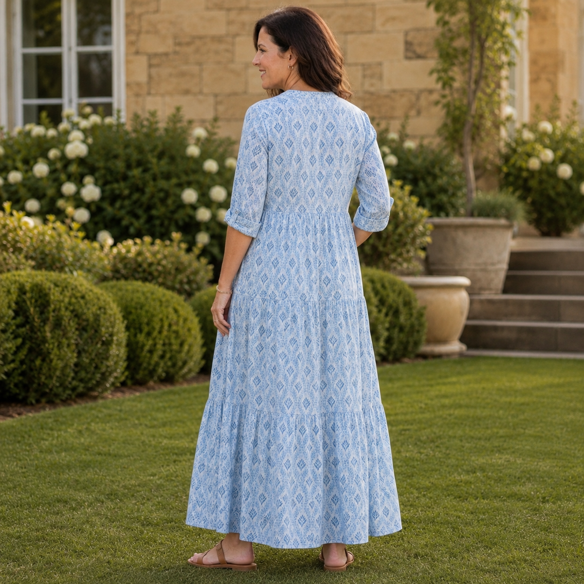 Honora Tiered Maxi Dress - Women's Botanical Print Dress