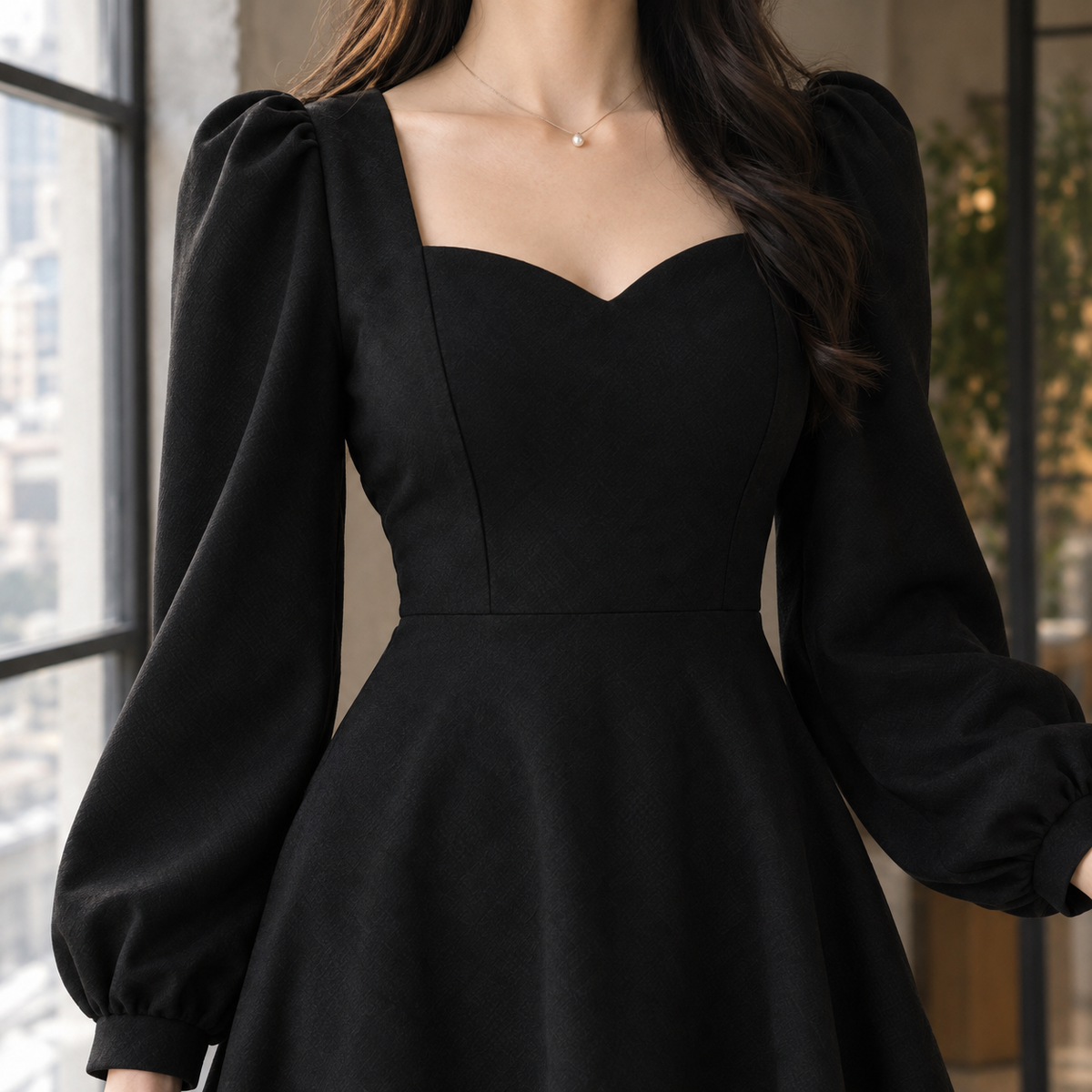 Emmeline A-Line Dress - Sweetheart Neck Women's Dress