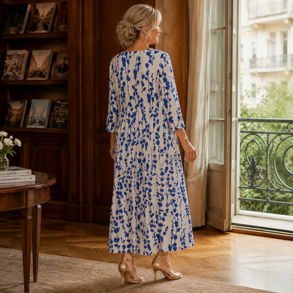 Honora-Pearl Floral Midi Dress - Women's Occasion Dress