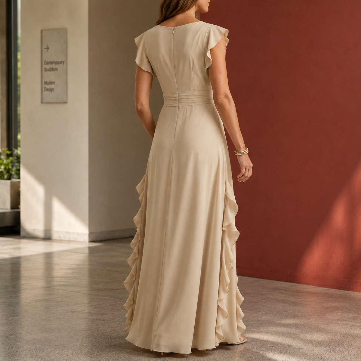 Anais-June Ruffle Maxi Dress - Women's Wrap Style Dress