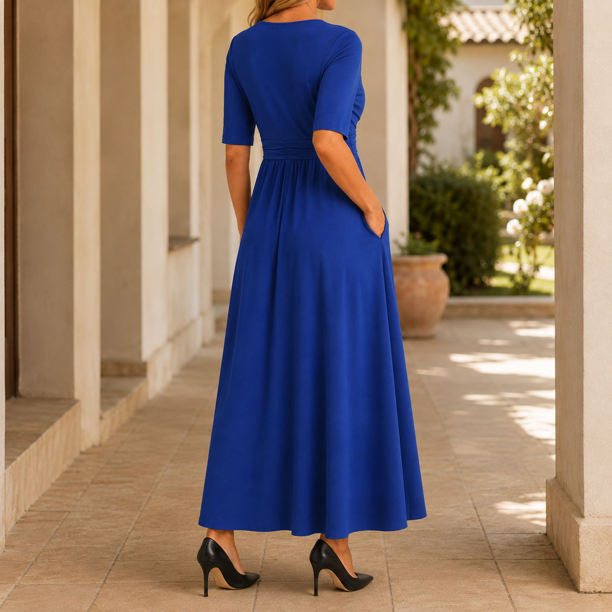 Penelope-Louise Crossover Dress - Women's Maxi Dress