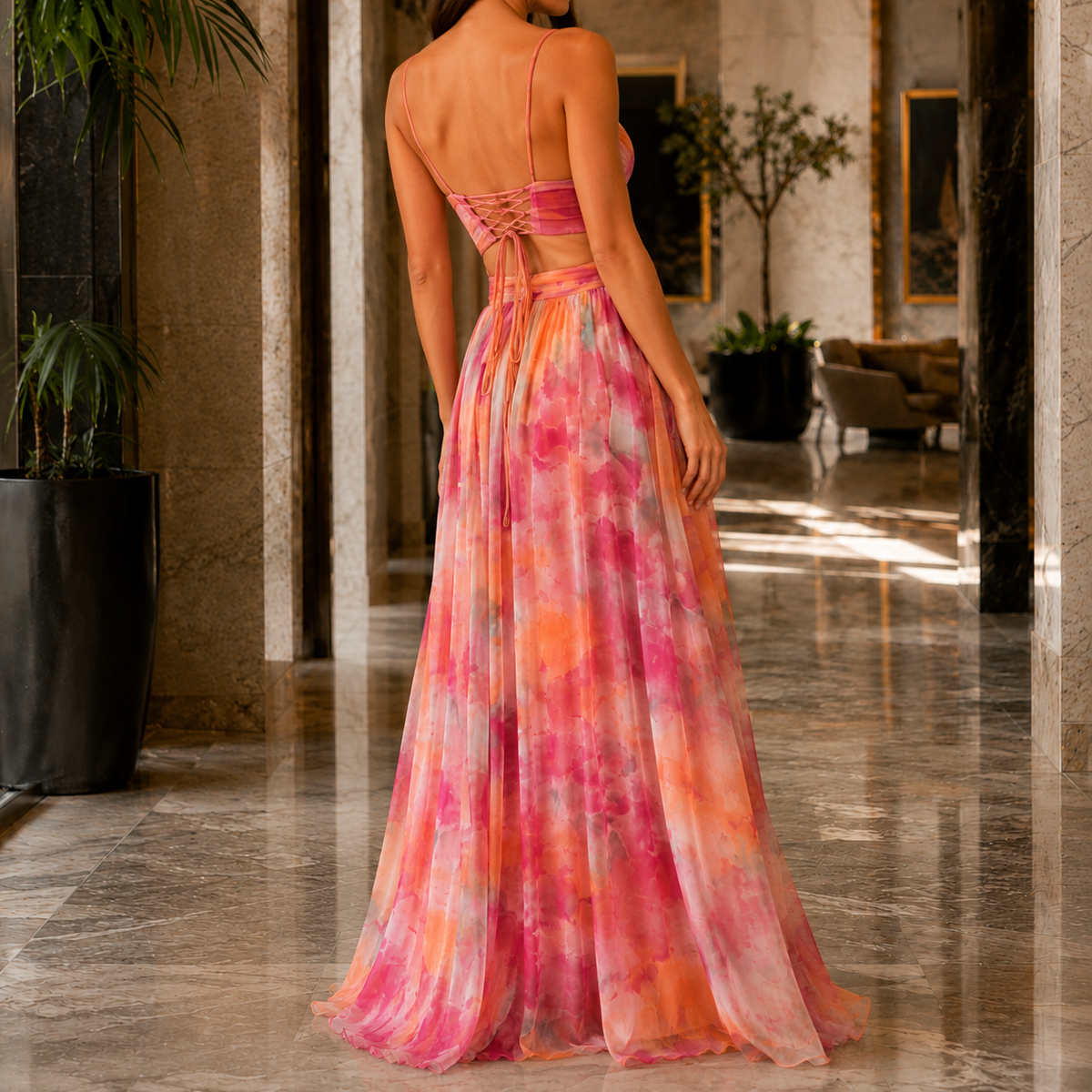 Mina Watercolour Maxi Dress - Women's Floral Wrap Dress