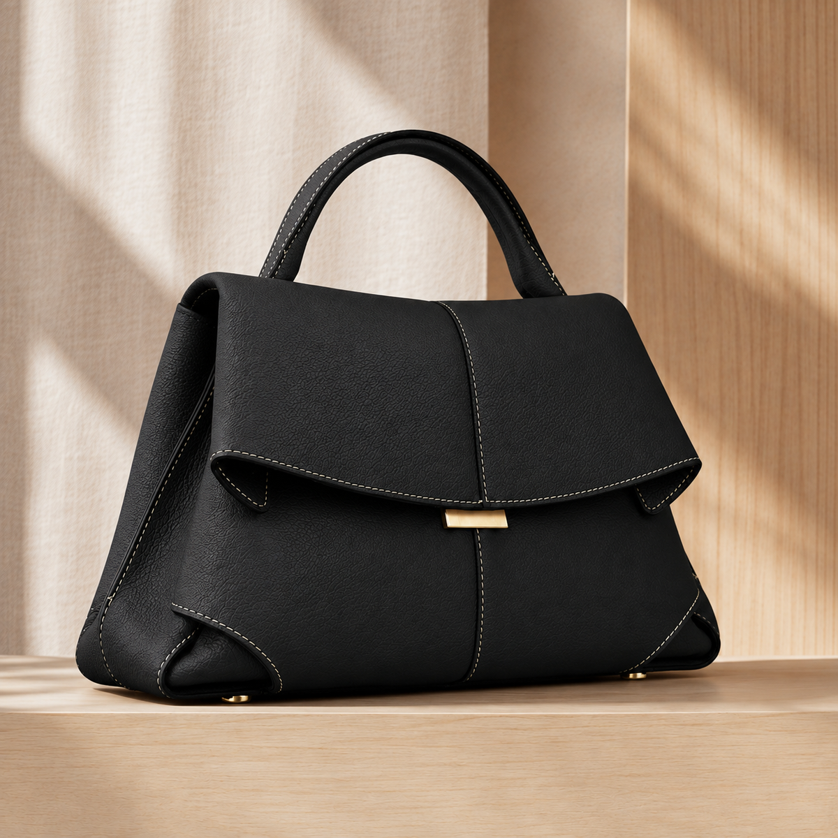 Matera Sculpted Handbag - Calf Leather Women's Top Handle