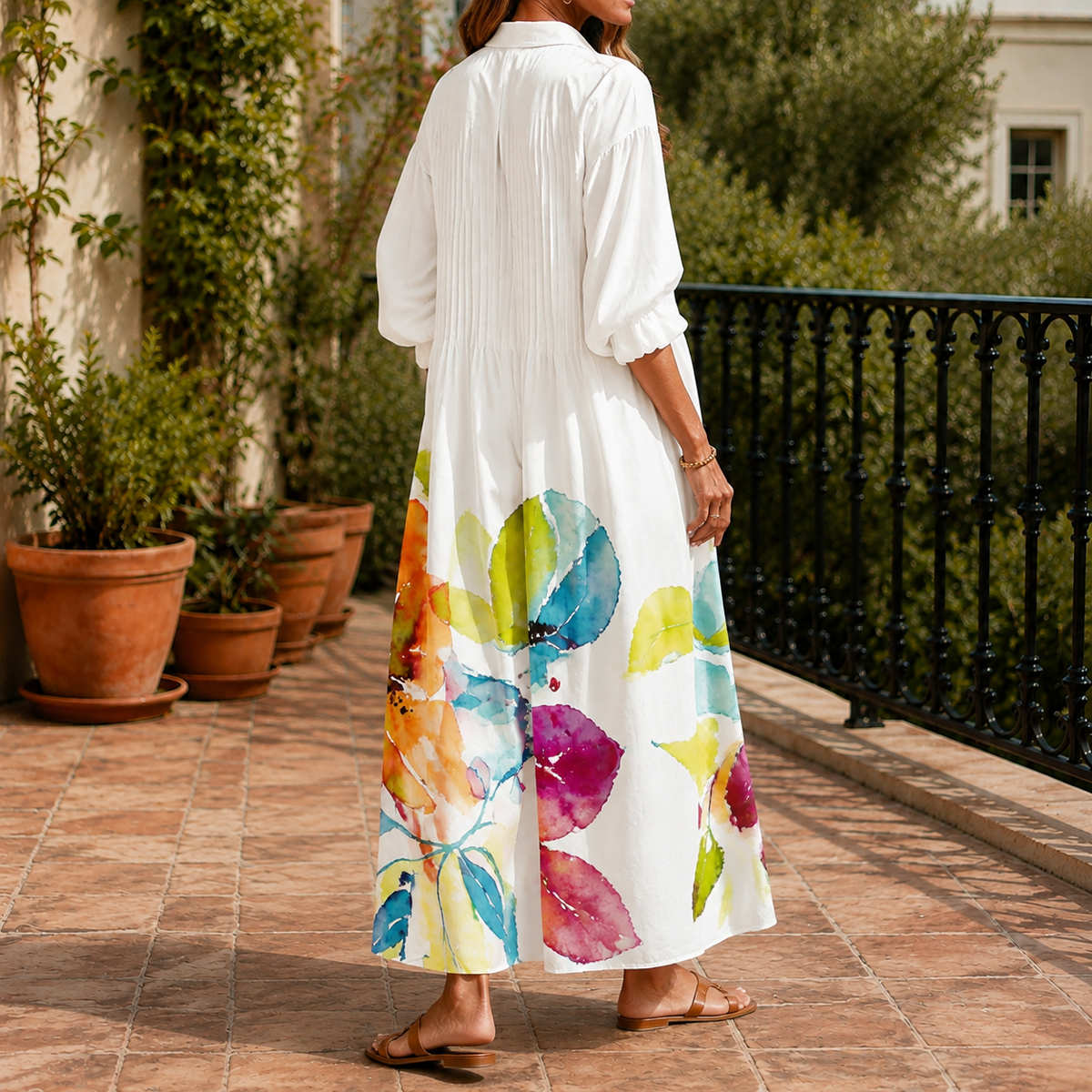 Yvette-Eve Button Front Dress - Women's Maxi Shirt Dress