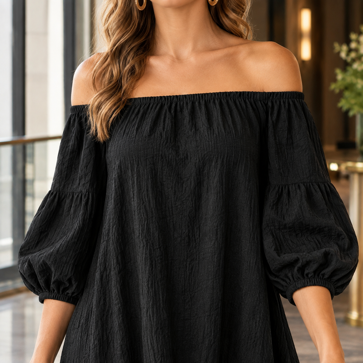 Beatrix-Rose Off Shoulder Dress - Women's Maxi Dress