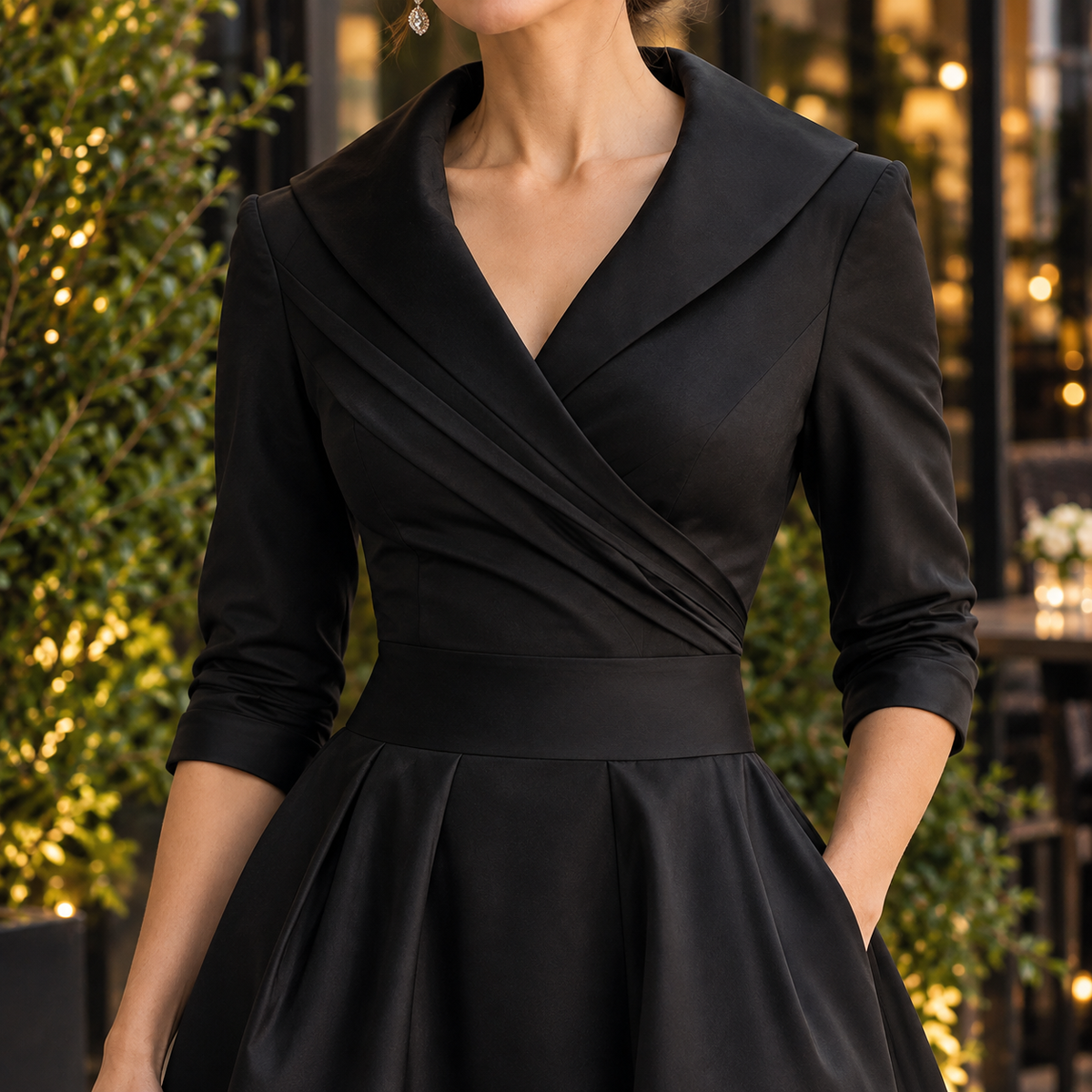 Estelle-Mae Wrap Midi Dress - Satin Women's Dress