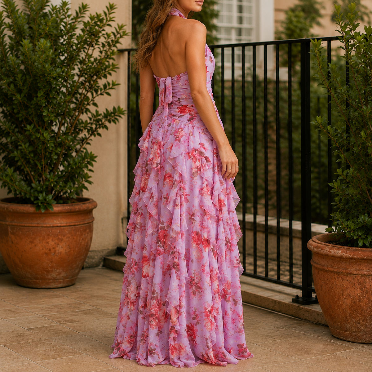 Lara Halter Maxi Dress - Ruffle Women's Evening Dress