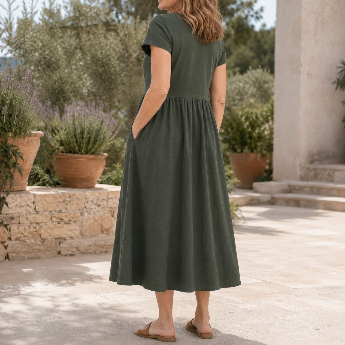 Ilaria Relaxed Midi Dress - Women's Midi Dress with Pockets