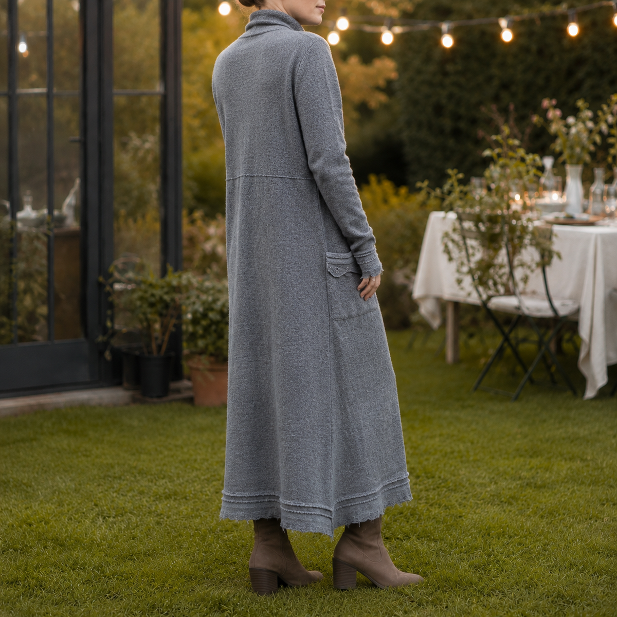 Lucille Relaxed Maxi Dress - Women's Long Sleeve Knit Dress