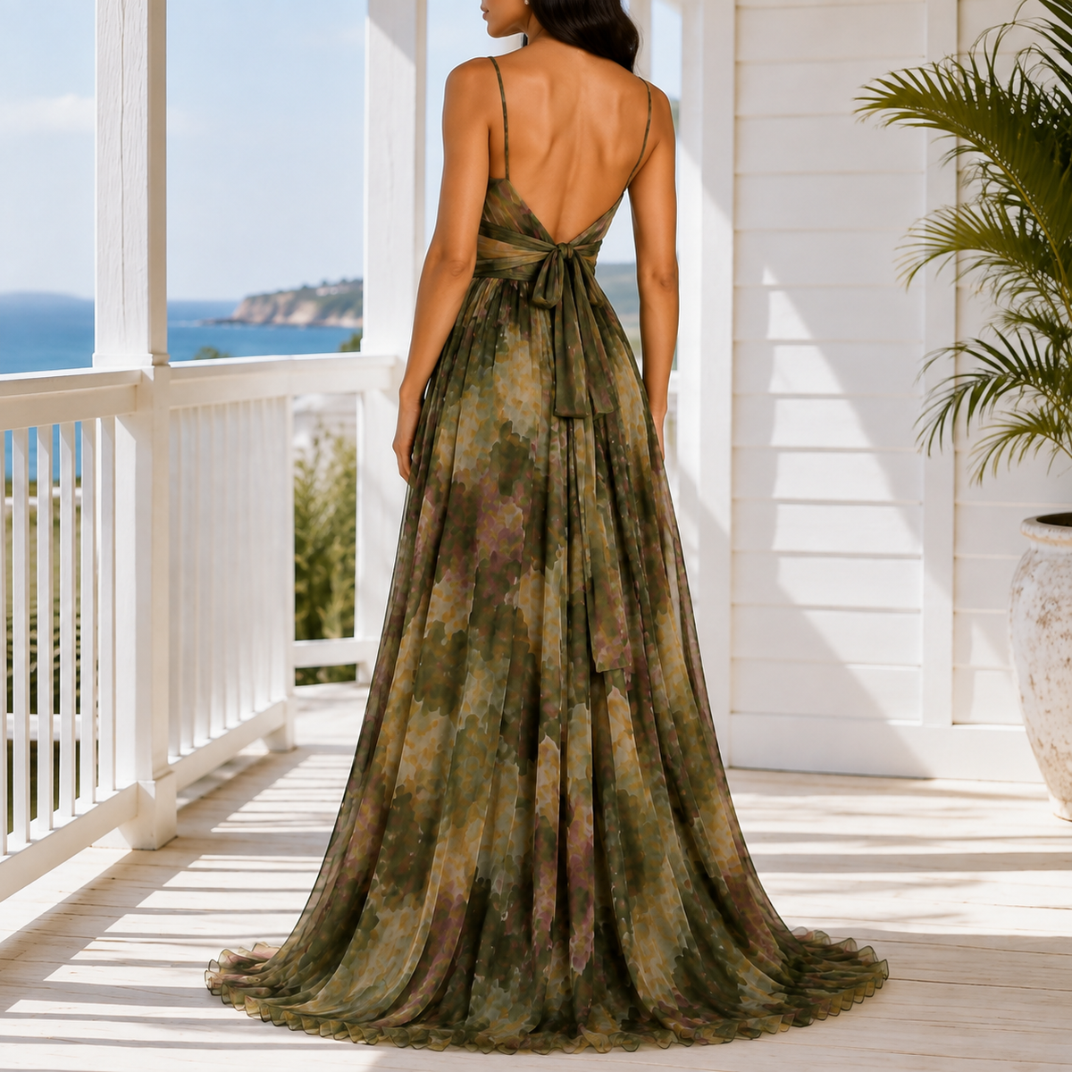 Bianca-Kate Floral Maxi Dress - Women's Tie Back Dress