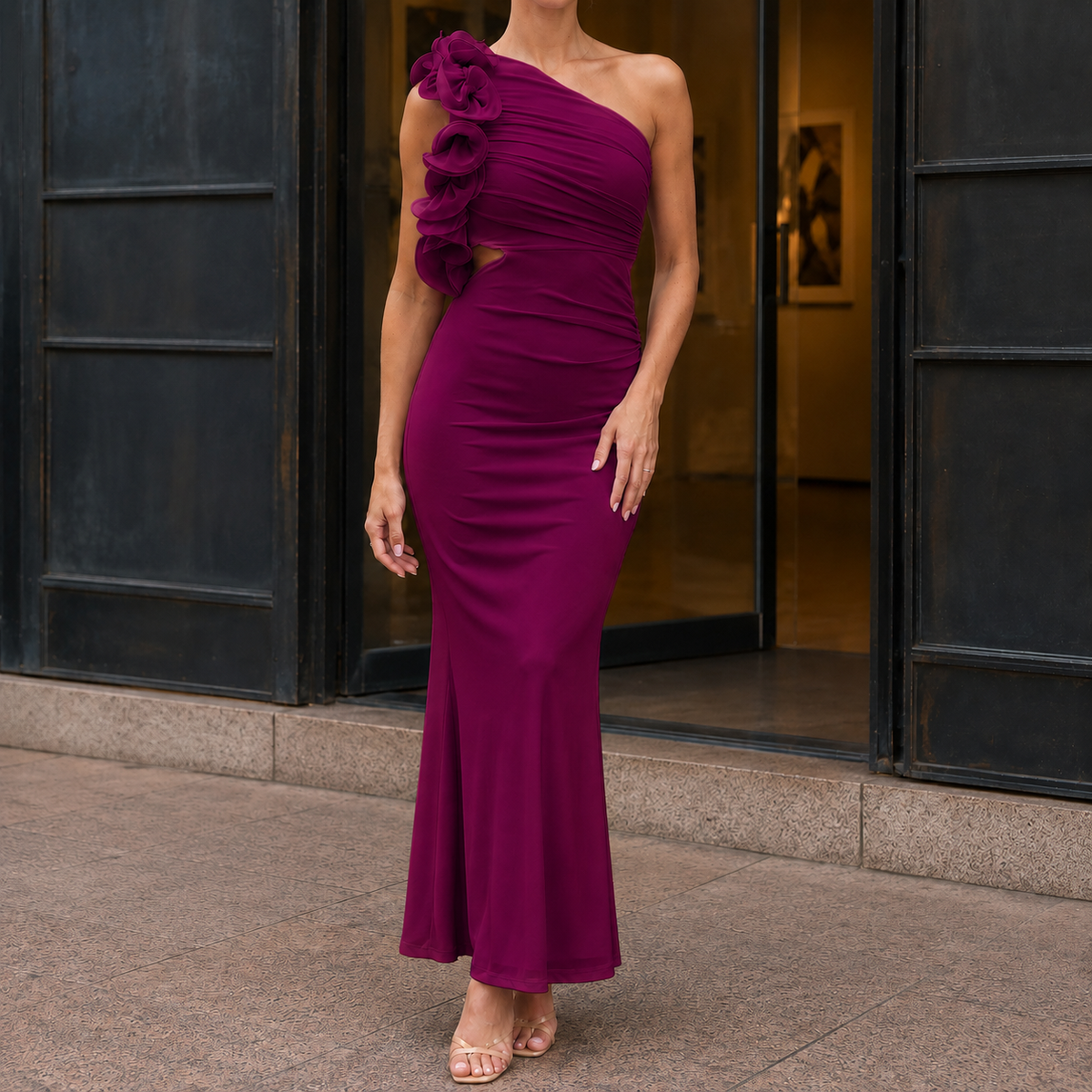 Harriet-Louise One-Shoulder Dress - Ruffle Women's Maxi