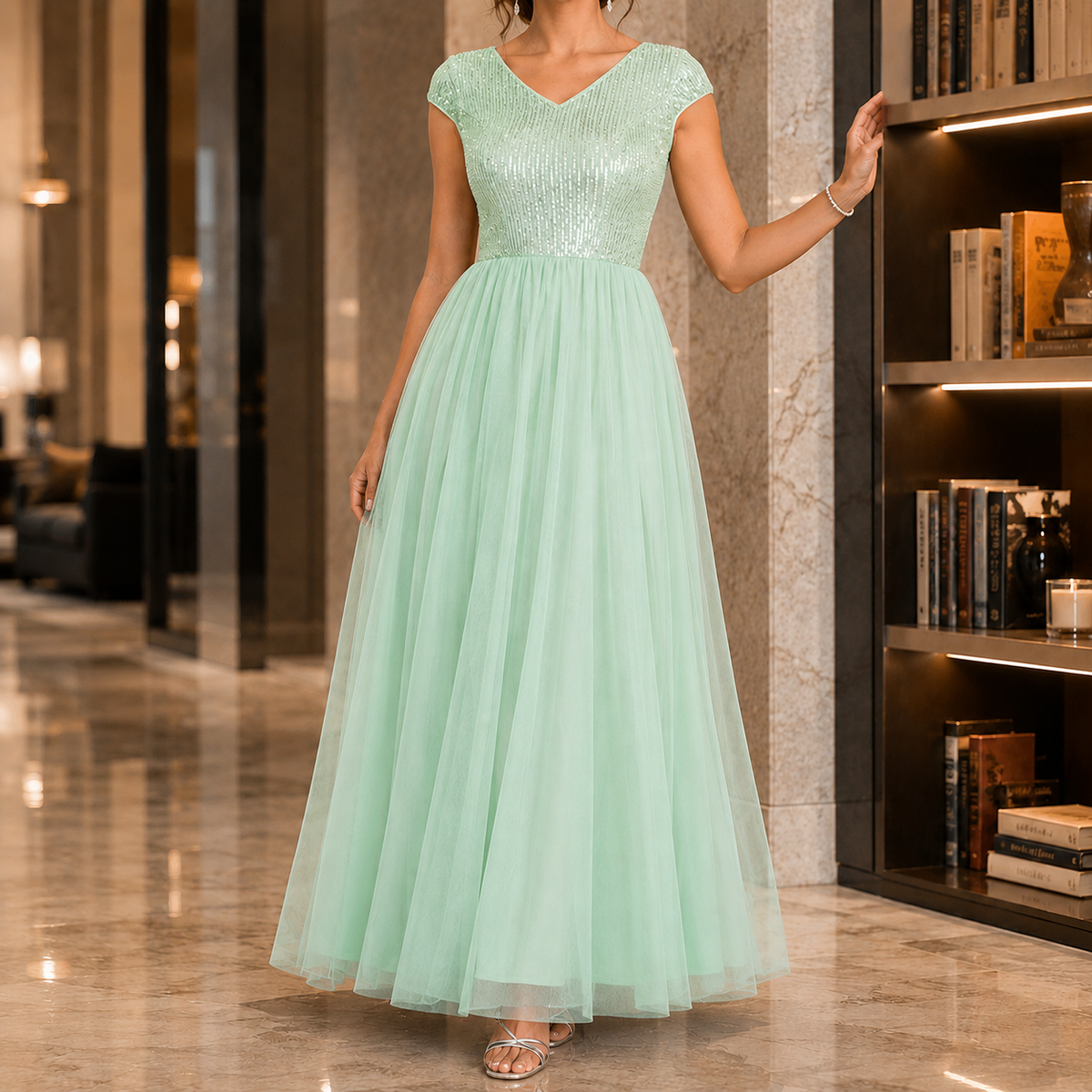 Francesca-Faye Sequin Maxi Dress - Women's Party Dress