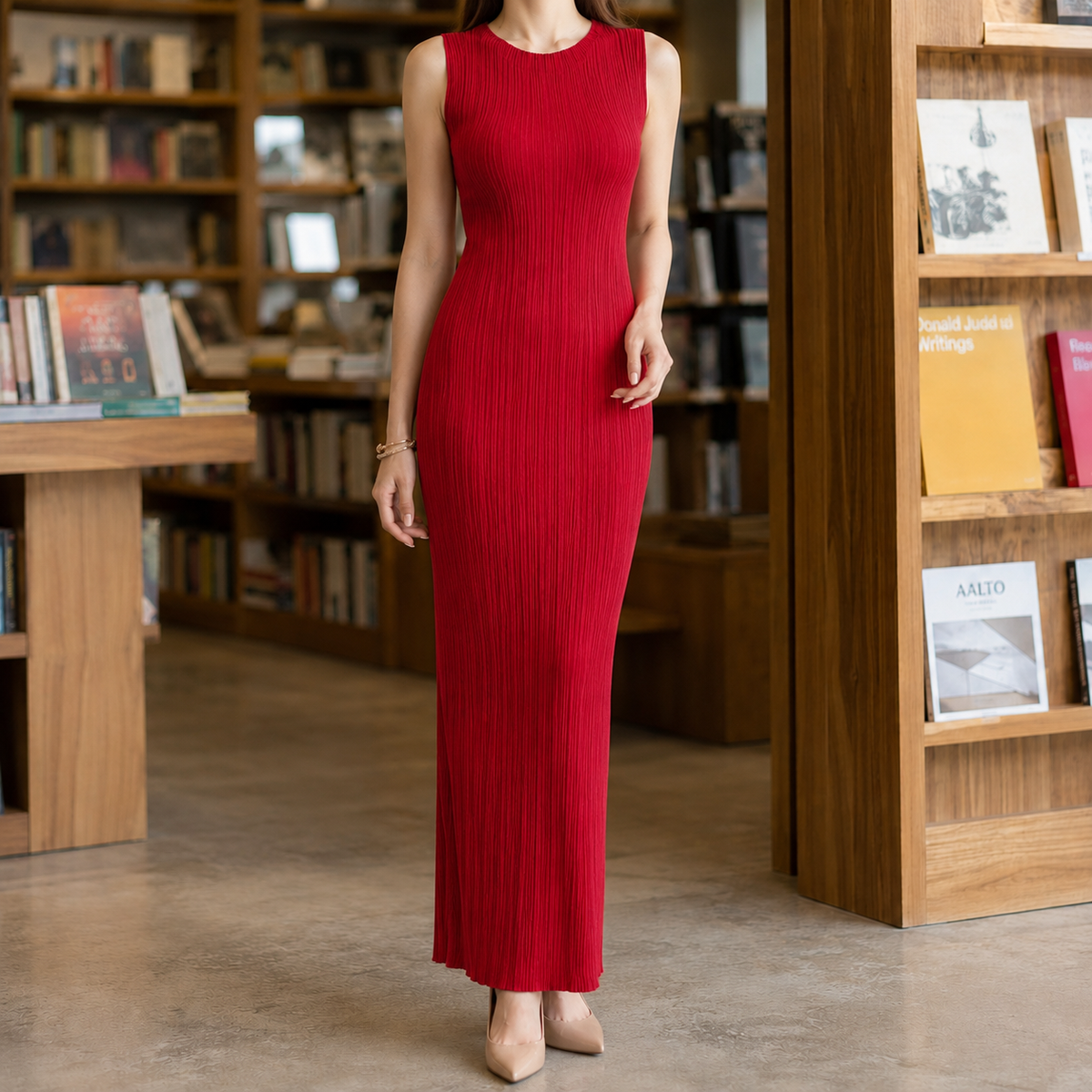 Liliana-Belle Ribbed Maxi Dress - Women's Fitted Dress
