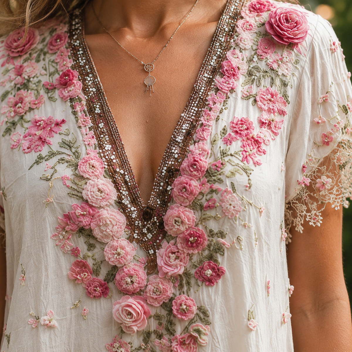 Vivienne Floral Dress - Women's Embroidered A-Line Dress