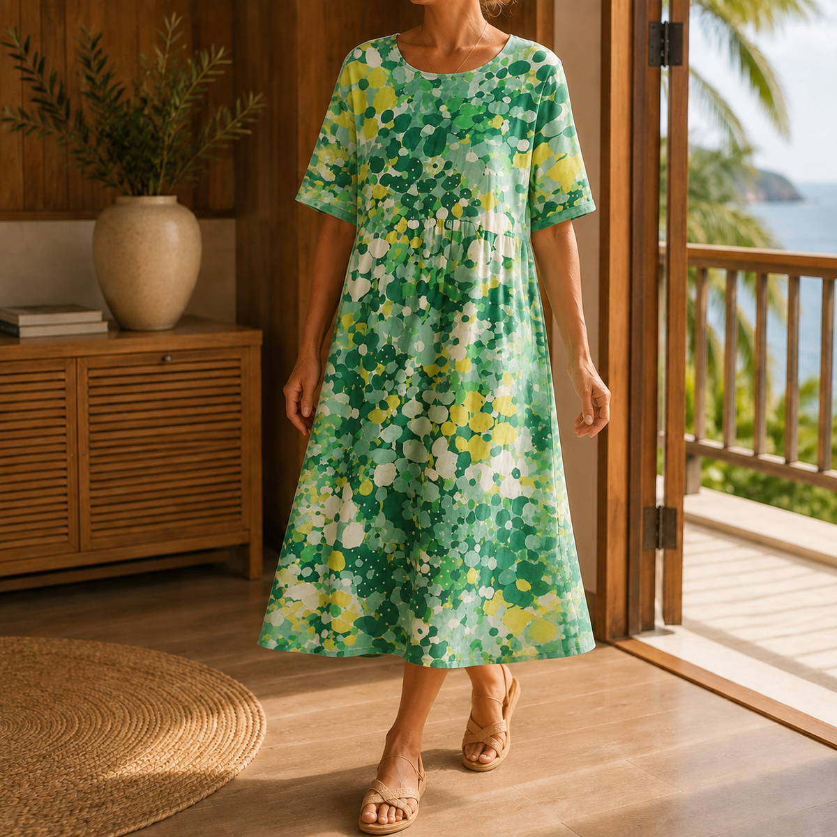 Esme-Rose A-Line Dress - Women's Floral Midi Dress