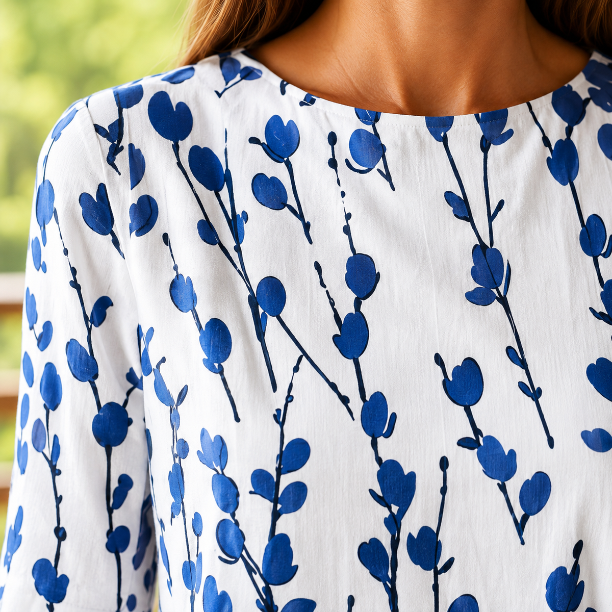 Eva Floral Midi Dress - Women's A-Line Dress with Pockets