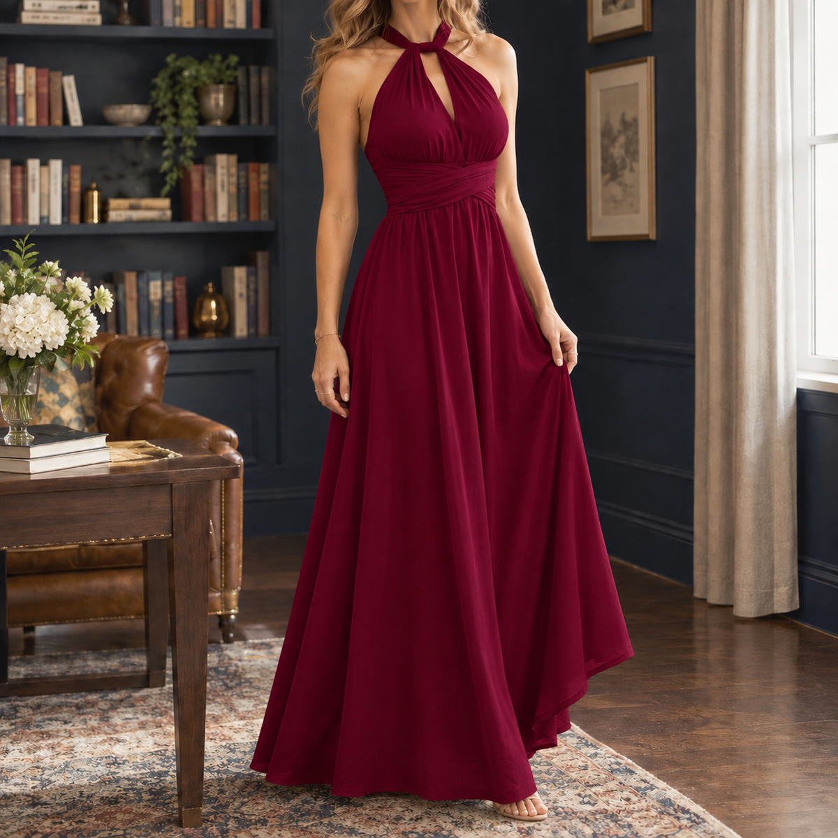 Emmeline-Jade Convertible Maxi Dress - Women's Multiway
