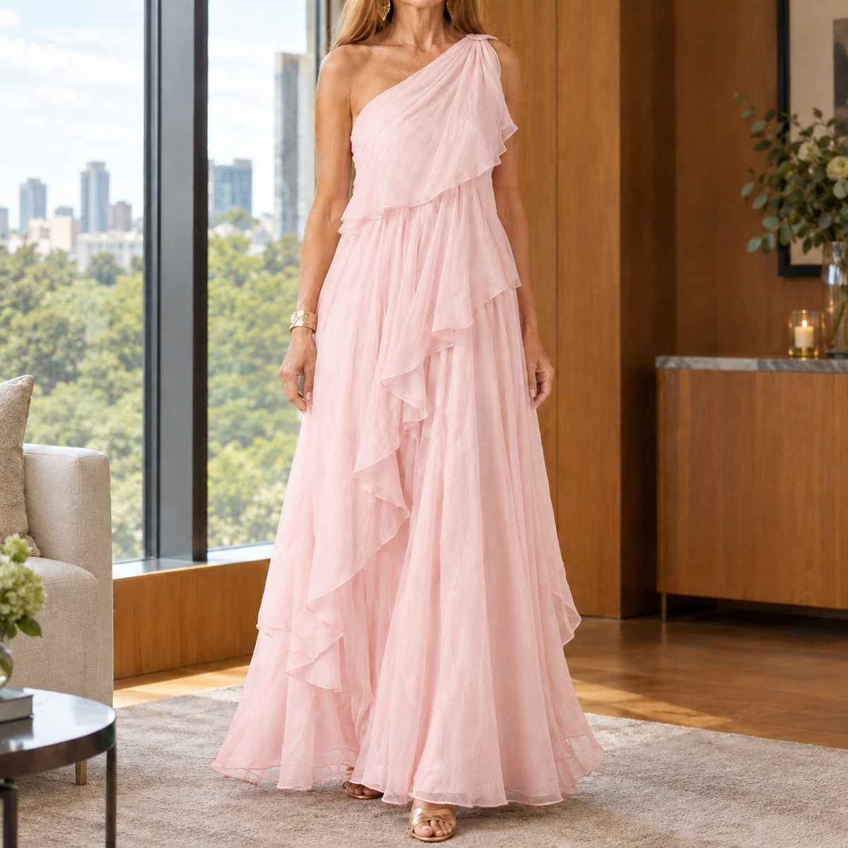 Thalia-Faye One-Shoulder Dress - Women's Ruffle Maxi