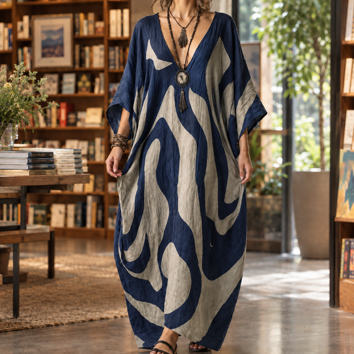 Sophie Cocoon Maxi Dress - Women's Batwing Sleeve Dress