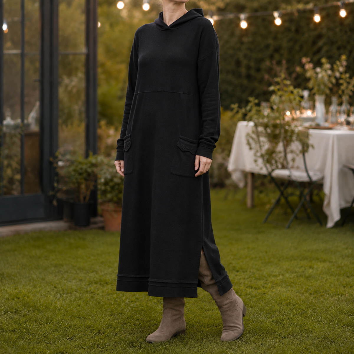 Lucille Relaxed Maxi Dress - Women's Long Sleeve Knit Dress