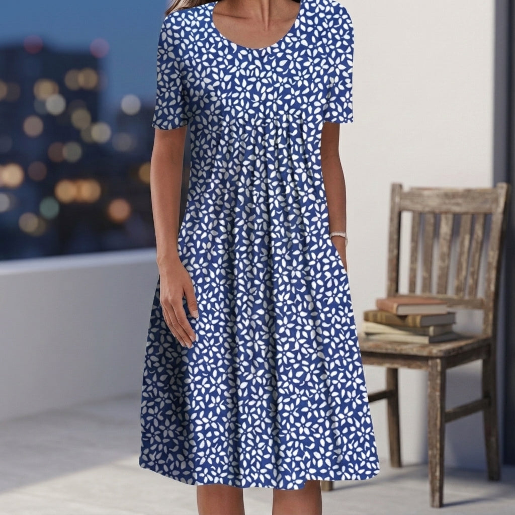 Celeste Gathered Dress - Women's Cotton Day Dress