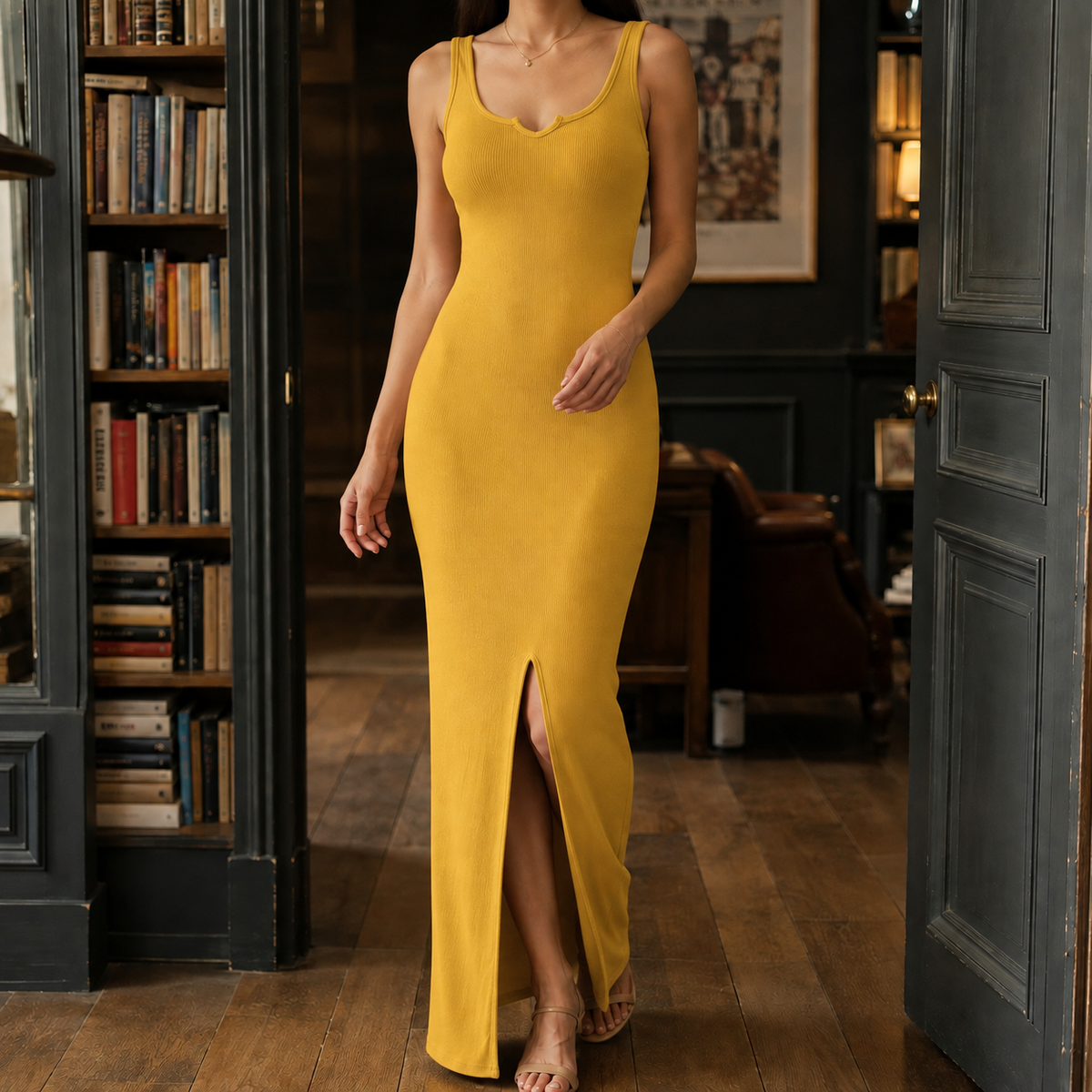 Magdalena Ribbed Maxi Dress - Women's Bodycon Dress