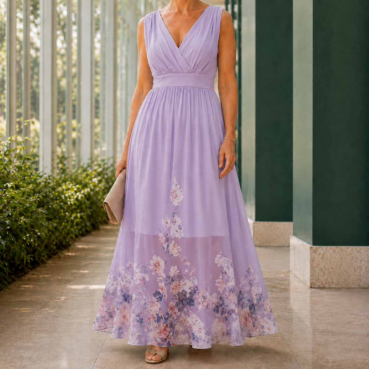 Fleur-Faye Floral Maxi Dress - Sleeveless Women's Dress