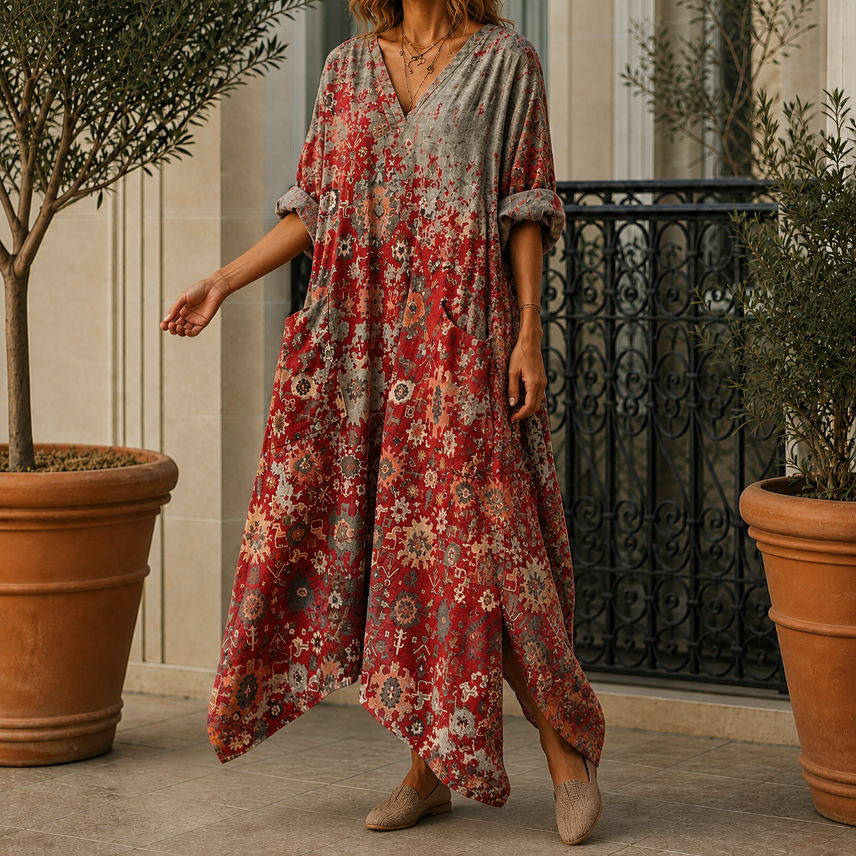 Cosima-Louise Balloon Hem Dress - Women's Pocket Dress
