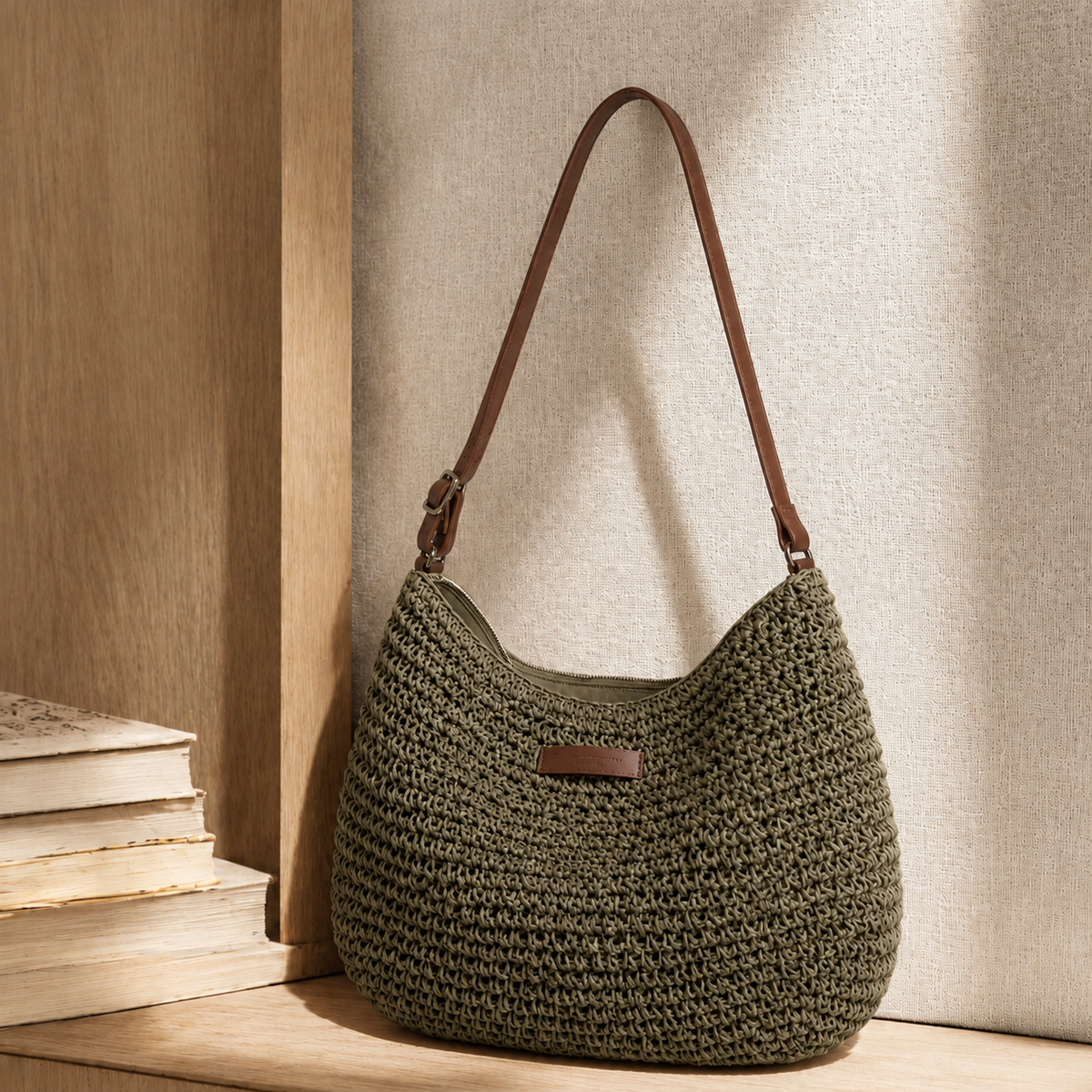 Bari Woven Hobo Bag - Open Weave Women's Shoulder Bag