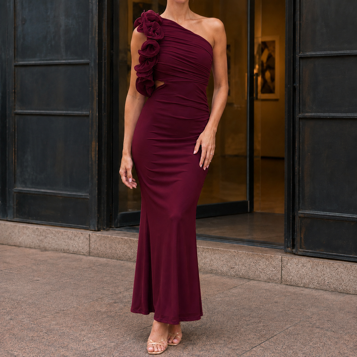 Harriet-Louise One-Shoulder Dress - Ruffle Women's Maxi