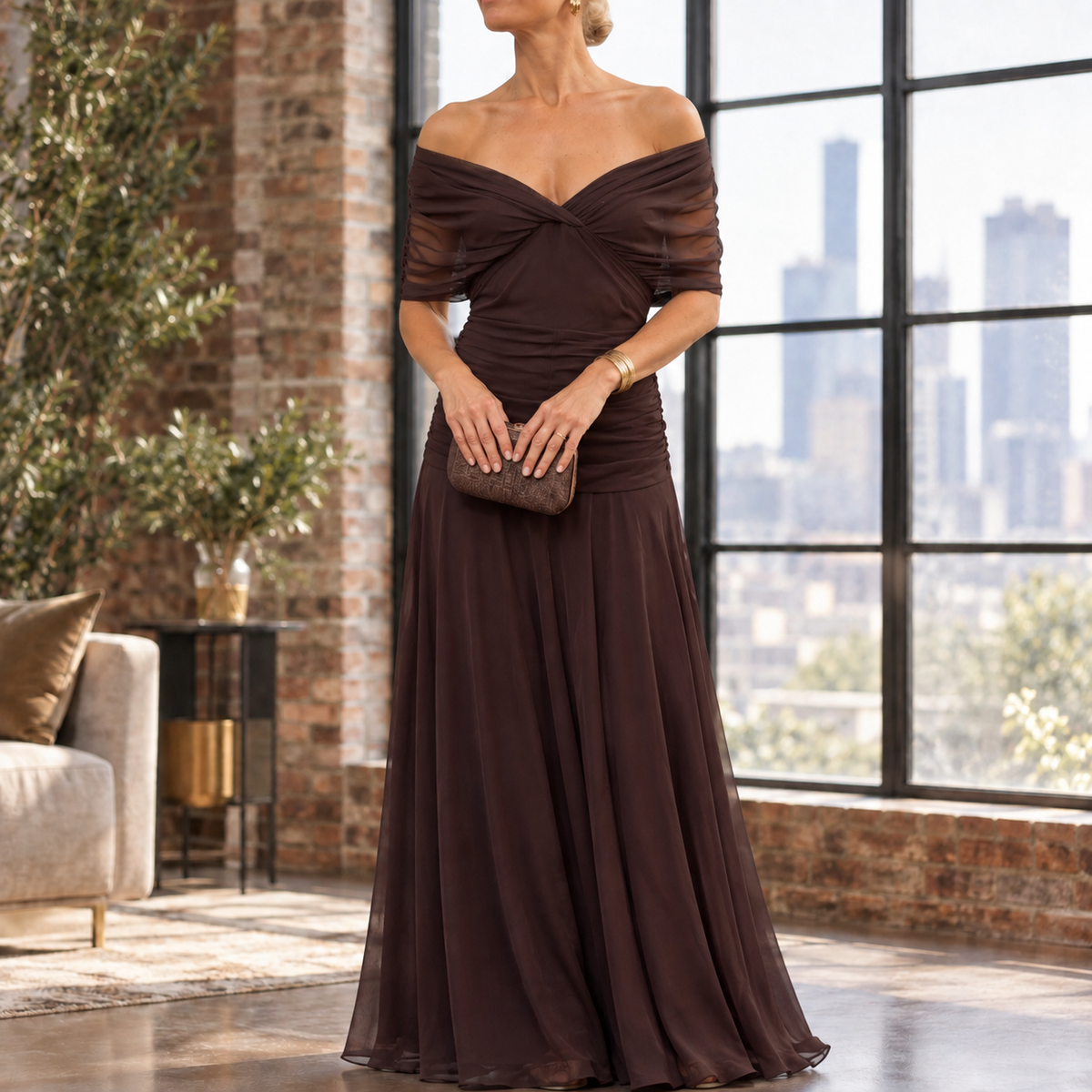 Colette-Louise Draped Maxi Dress - Women's Twist Dress