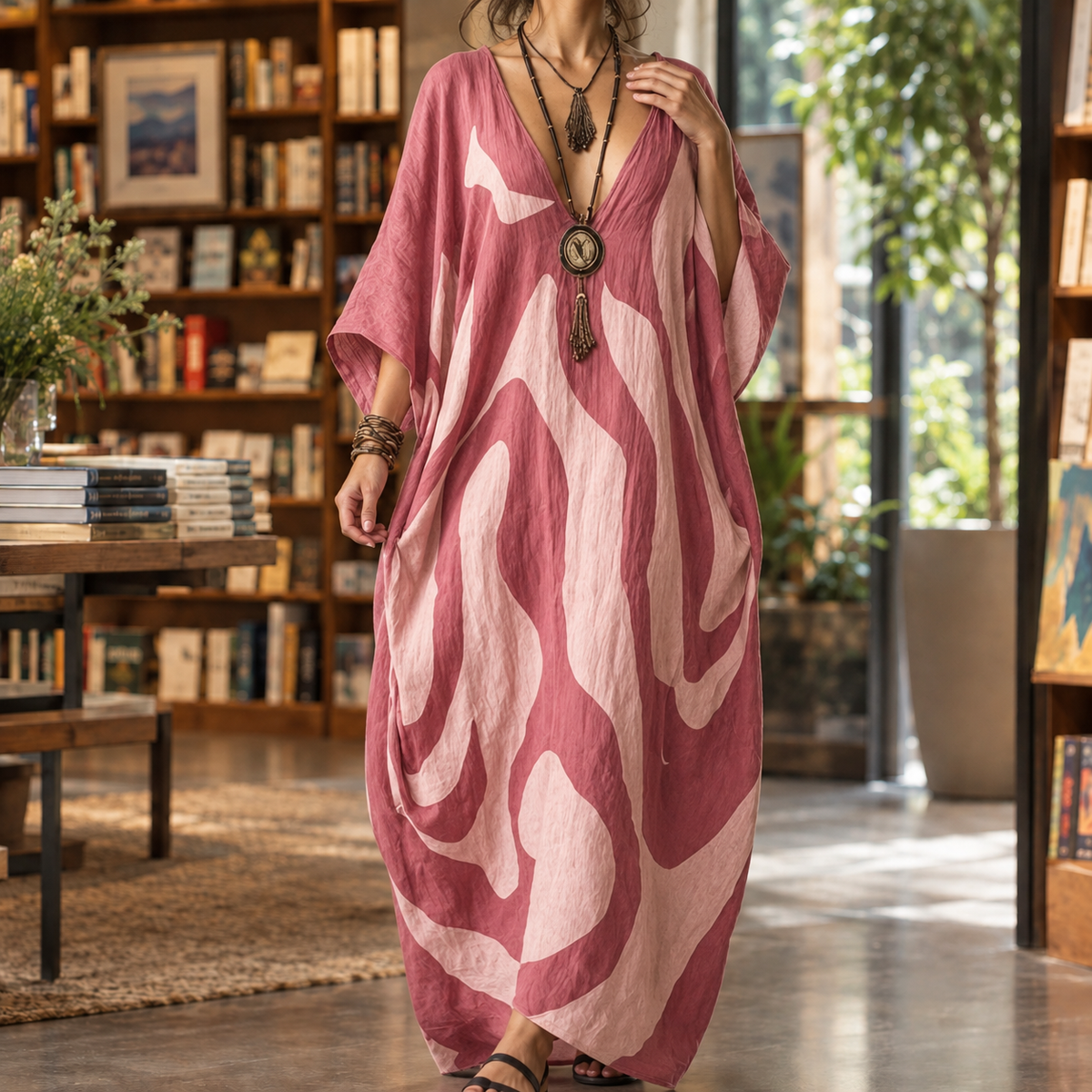 Sophie Cocoon Maxi Dress - Women's Batwing Sleeve Dress