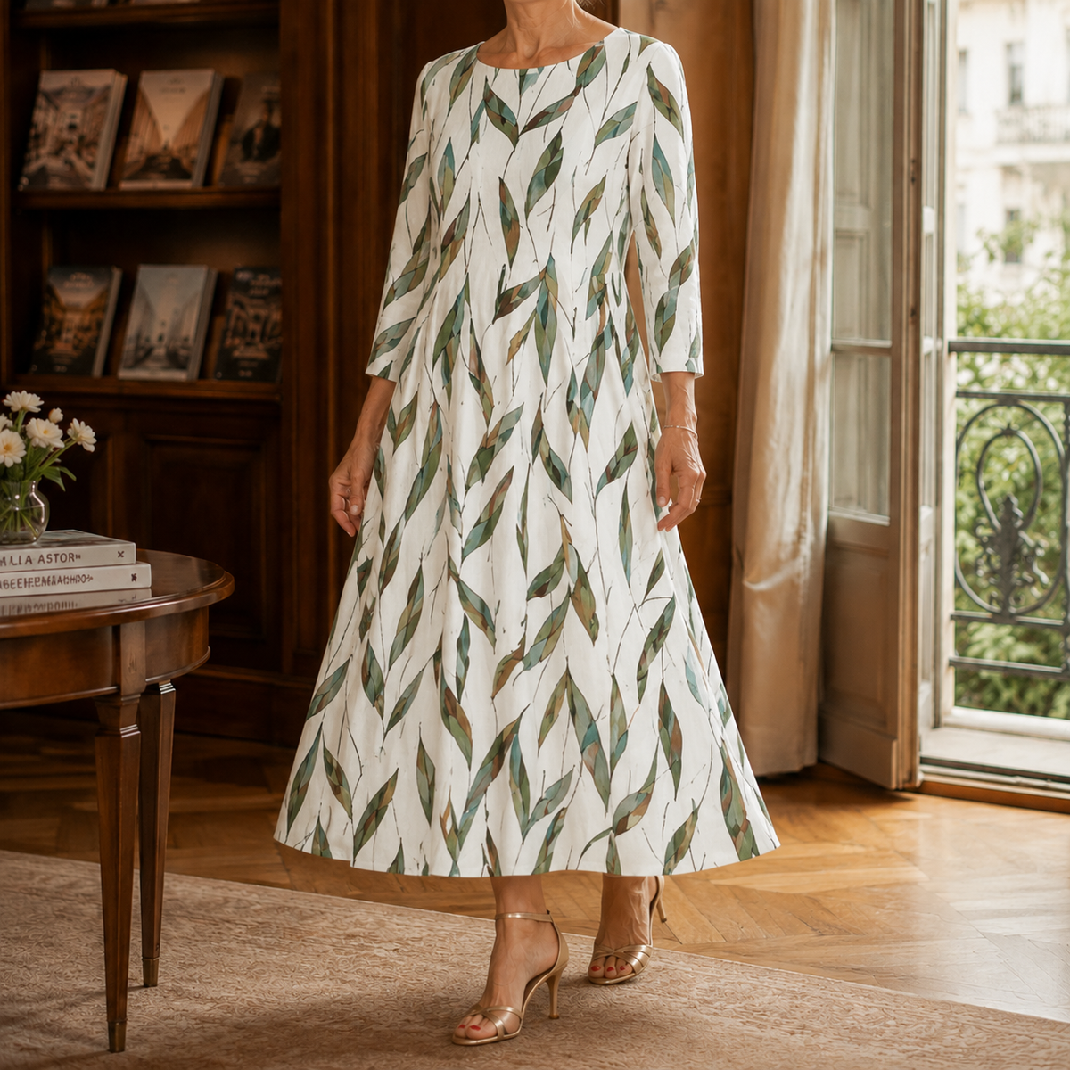 Honora-Pearl Floral Midi Dress - Women's Occasion Dress