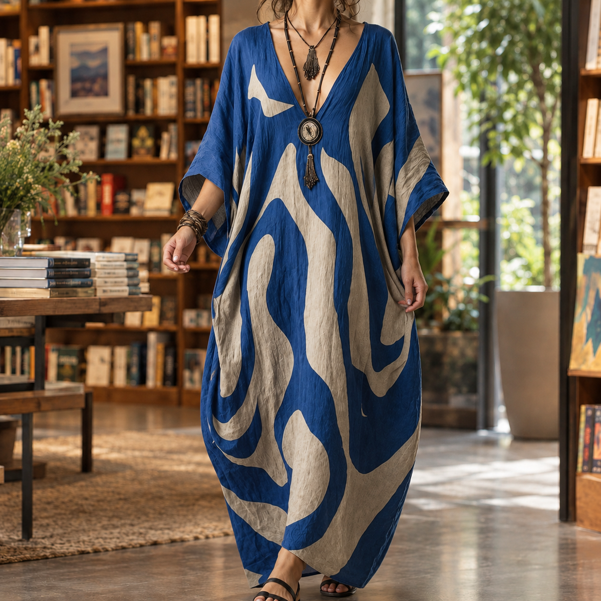 Sophie Cocoon Maxi Dress - Women's Batwing Sleeve Dress