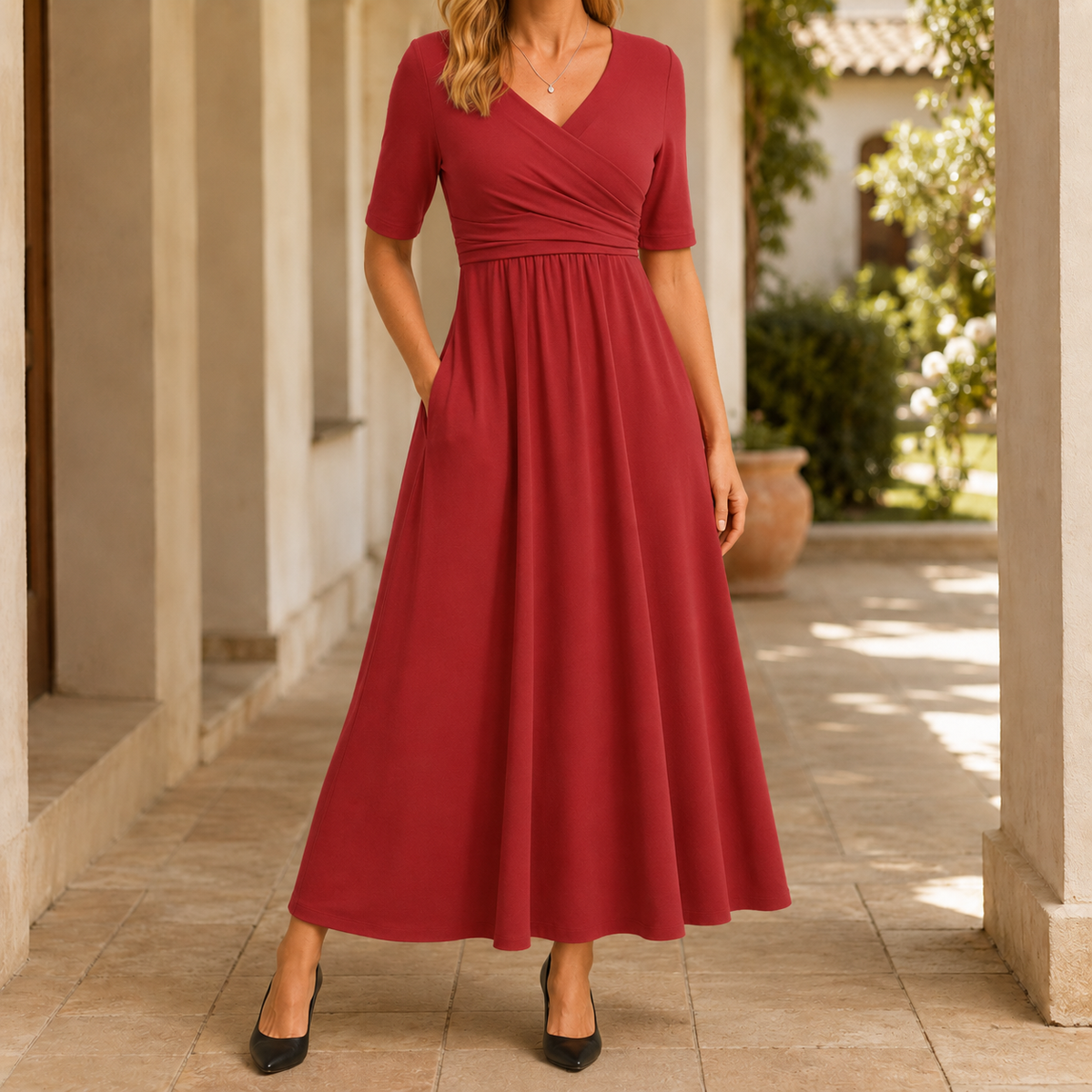 Penelope-Louise Crossover Dress - Women's Maxi Dress