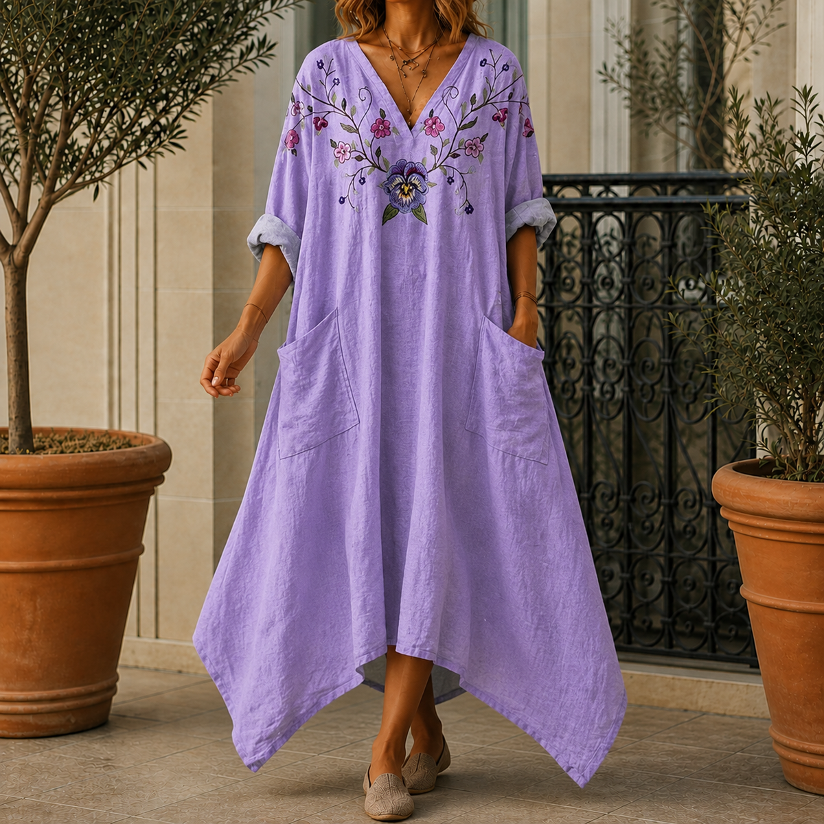 Cosima-Louise Balloon Hem Dress - Women's Pocket Dress