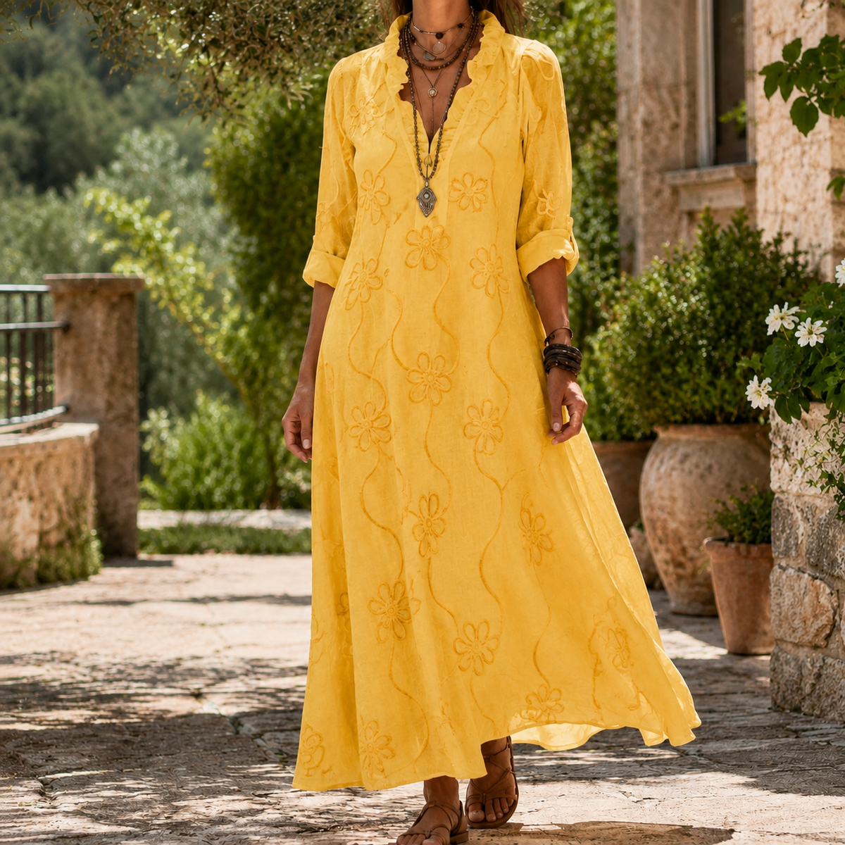 Eloise-Kate Embroidered Maxi Dress - Women's A-Line Dress