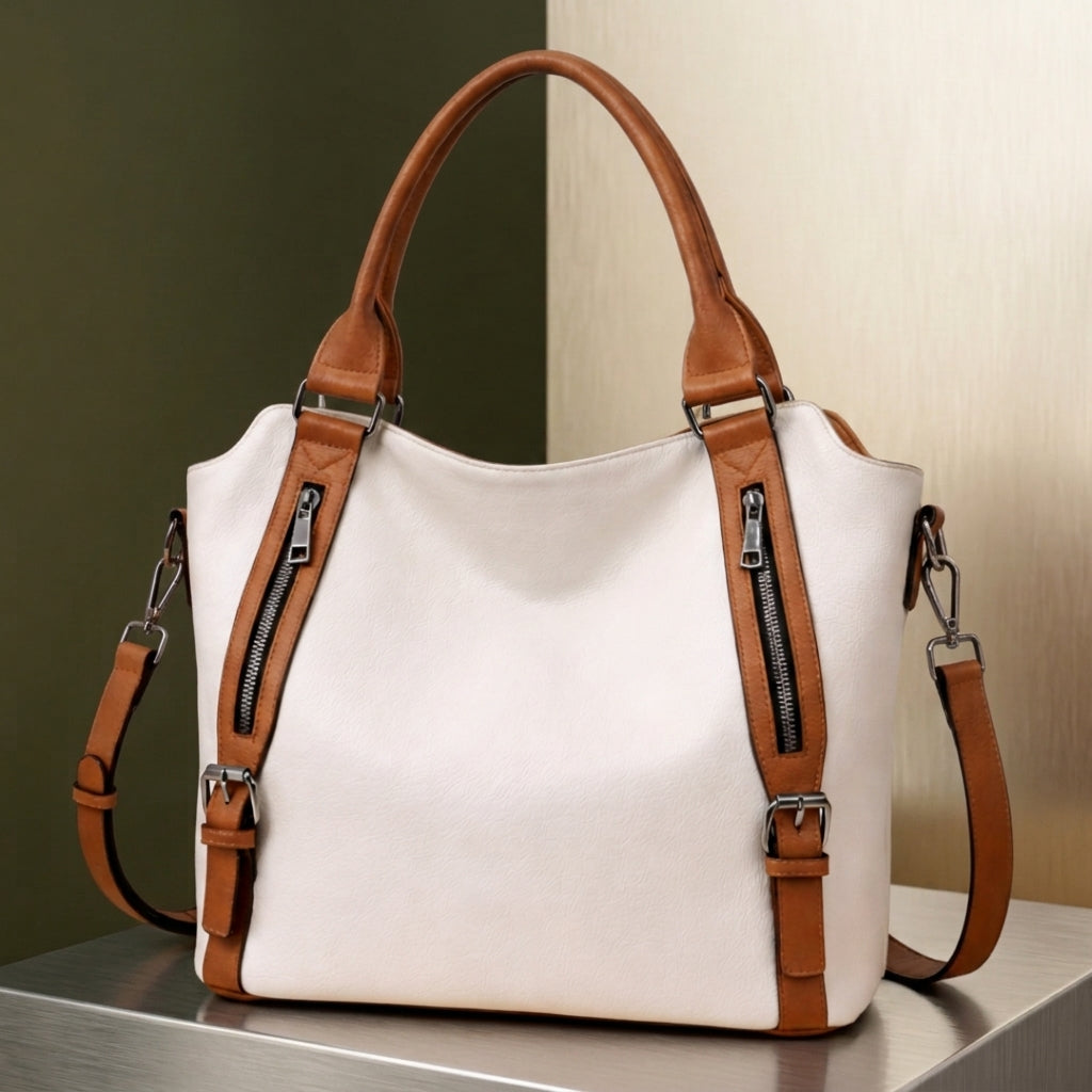 Valencia Buckled Tote - Leather Look Women's Tote Bag