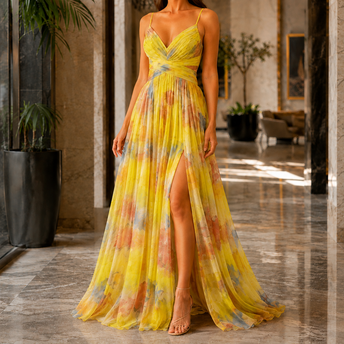 Mina Watercolour Maxi Dress - Women's Floral Wrap Dress